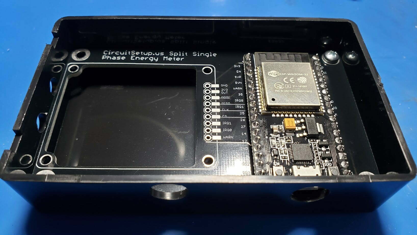 Energy Meter ABS Case, EmonESP Programmed ESP32 Dev Module & PCB